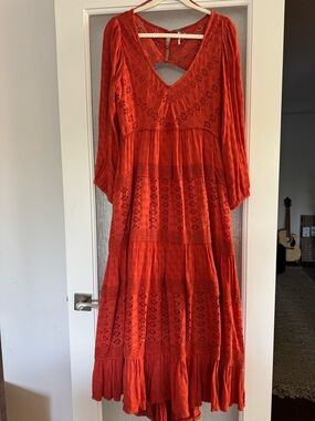 Free People Mockingbird Maxi Dress in rust size M